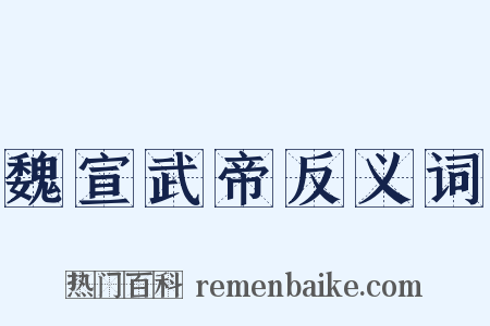 魏宣武帝反义词是什么意思的图片